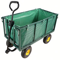 Transportable Green Flower Cart With Cloth Bag - Ideal For Firewood And Garden Essentials