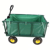 Transportable Green Flower Cart With Cloth Bag - Ideal For Firewood And Garden Essentials