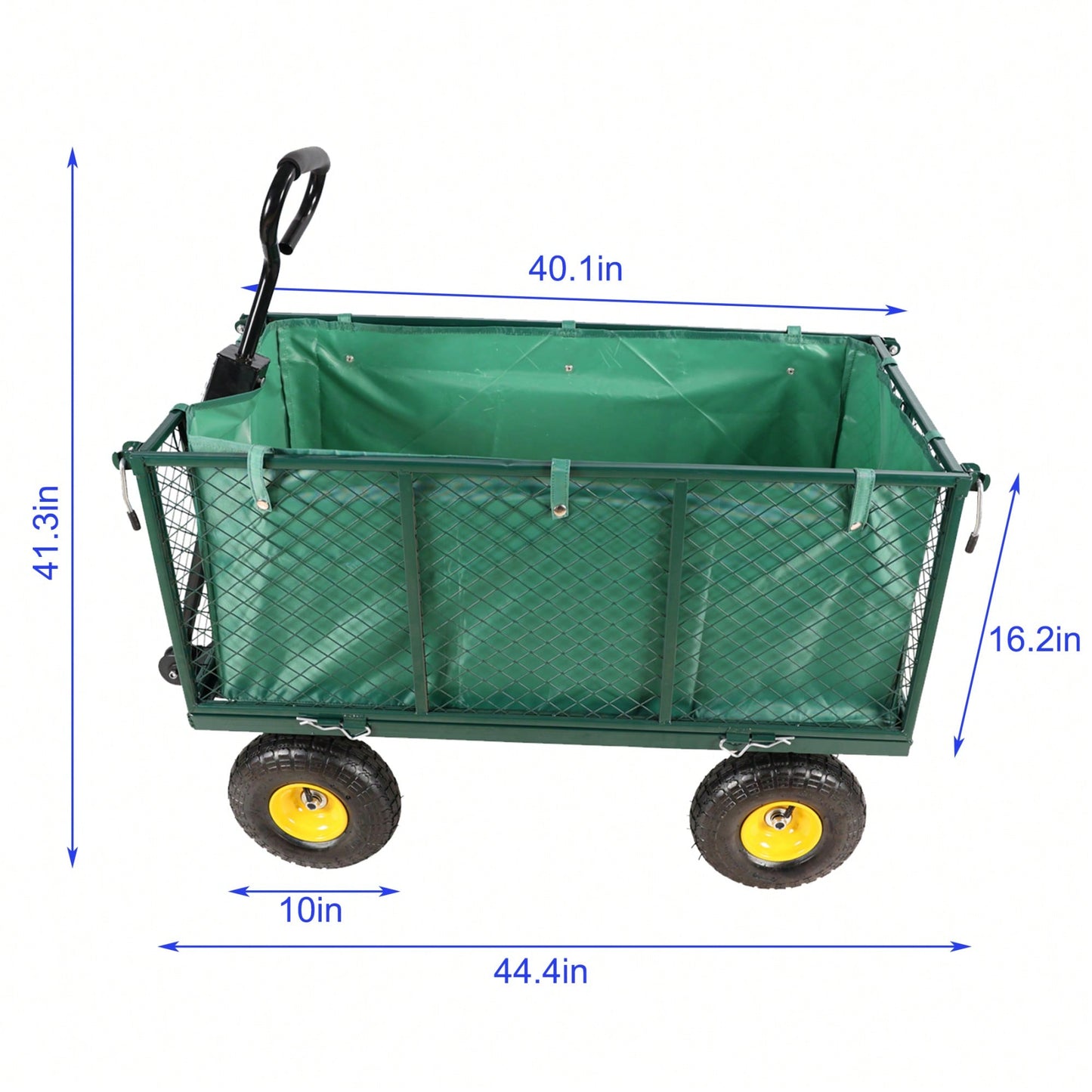 Transportable Green Flower Cart With Cloth Bag - Ideal For Firewood And Garden Essentials