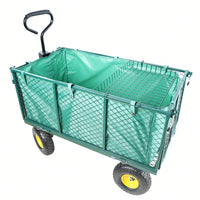 Transportable Green Flower Cart With Cloth Bag - Ideal For Firewood And Garden Essentials