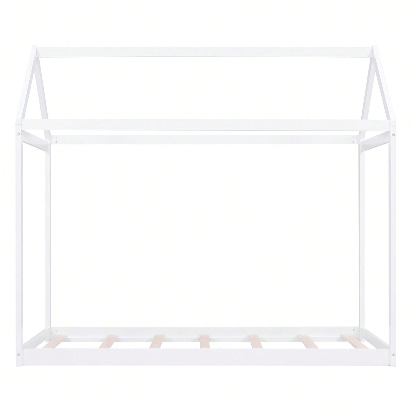 Cozy Twin Size Wooden House Bed In Stylish Gray Finish For Kids' Rooms