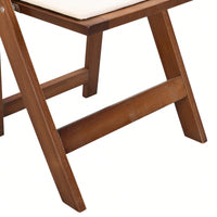 Space-Saving Upholstered Folding Chairs Set Of 4 With Walnut Shelf And Beige Cushion - Easy To Carry Dining Room Furniture