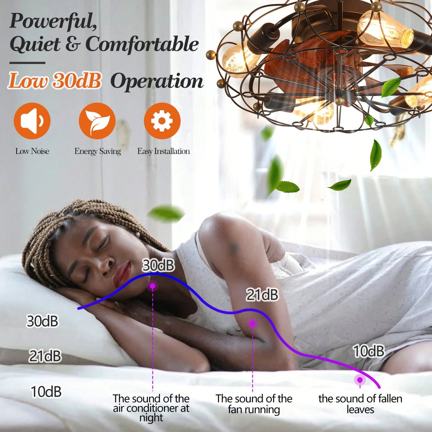 Sleek Low Profile Industrial Ceiling Fan With Integrated Lighting And Remote Control