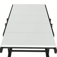 Elegant Solid Mahogany Multifunction Convertible Dining Table With Space-Saving Shelf, Ideal For Home And Studio - White Finish