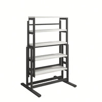 Elegant Solid Mahogany Multifunction Convertible Dining Table With Space-Saving Shelf, Ideal For Home And Studio - White Finish