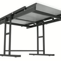 Elegant Solid Mahogany Multifunction Convertible Dining Table With Space-Saving Shelf, Ideal For Home And Studio - White Finish