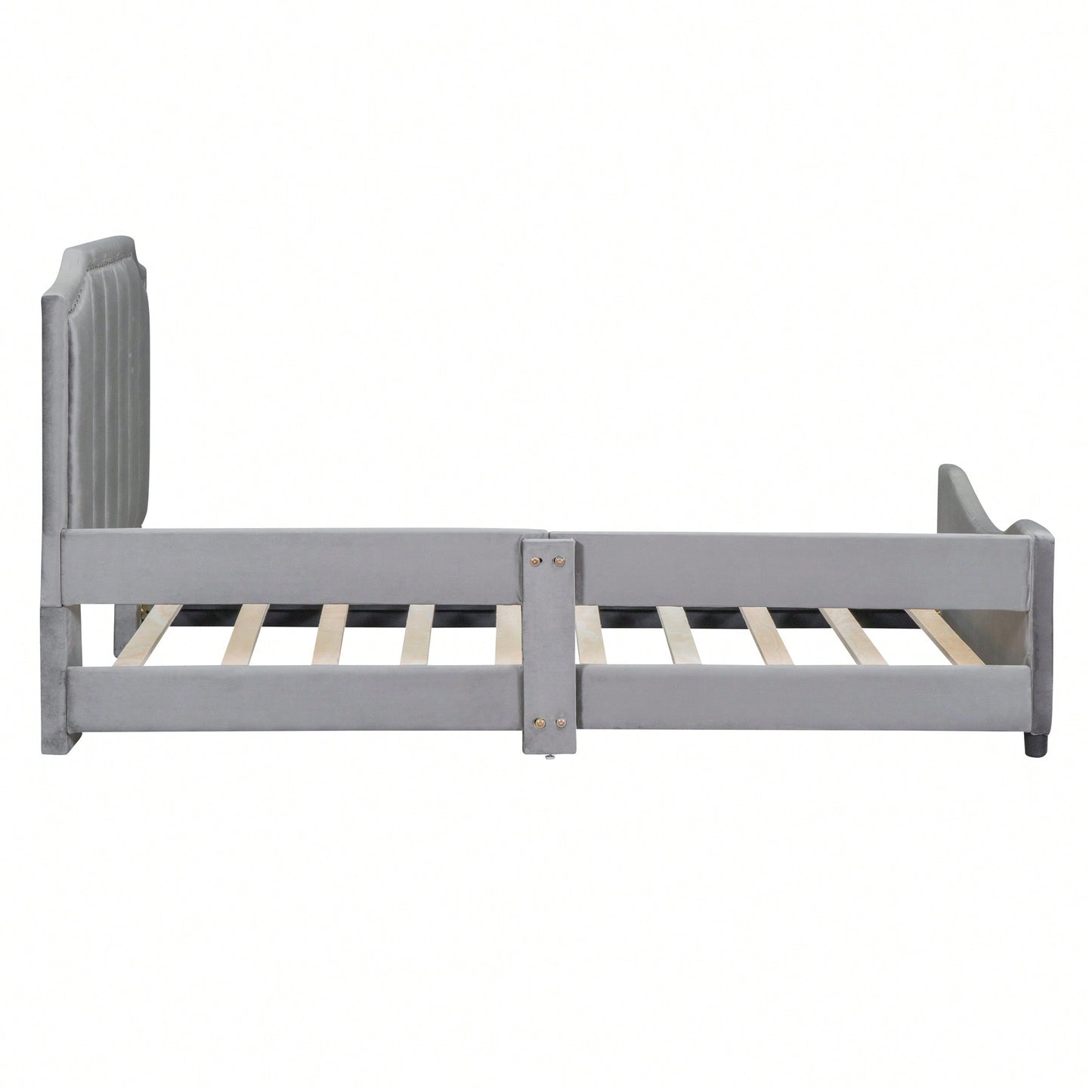 Elegant Beige Twin Size Upholstered Daybed With Classic Striped Headboard – Versatile And Stylish Sleeping Solution For Any Room