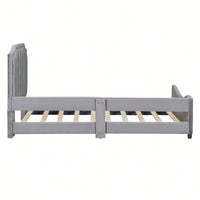 Elegant Beige Twin Size Upholstered Daybed With Classic Striped Headboard – Versatile And Stylish Sleeping Solution For Any Room