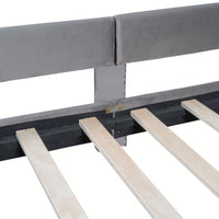 Elegant Beige Twin Size Upholstered Daybed With Classic Striped Headboard – Versatile And Stylish Sleeping Solution For Any Room