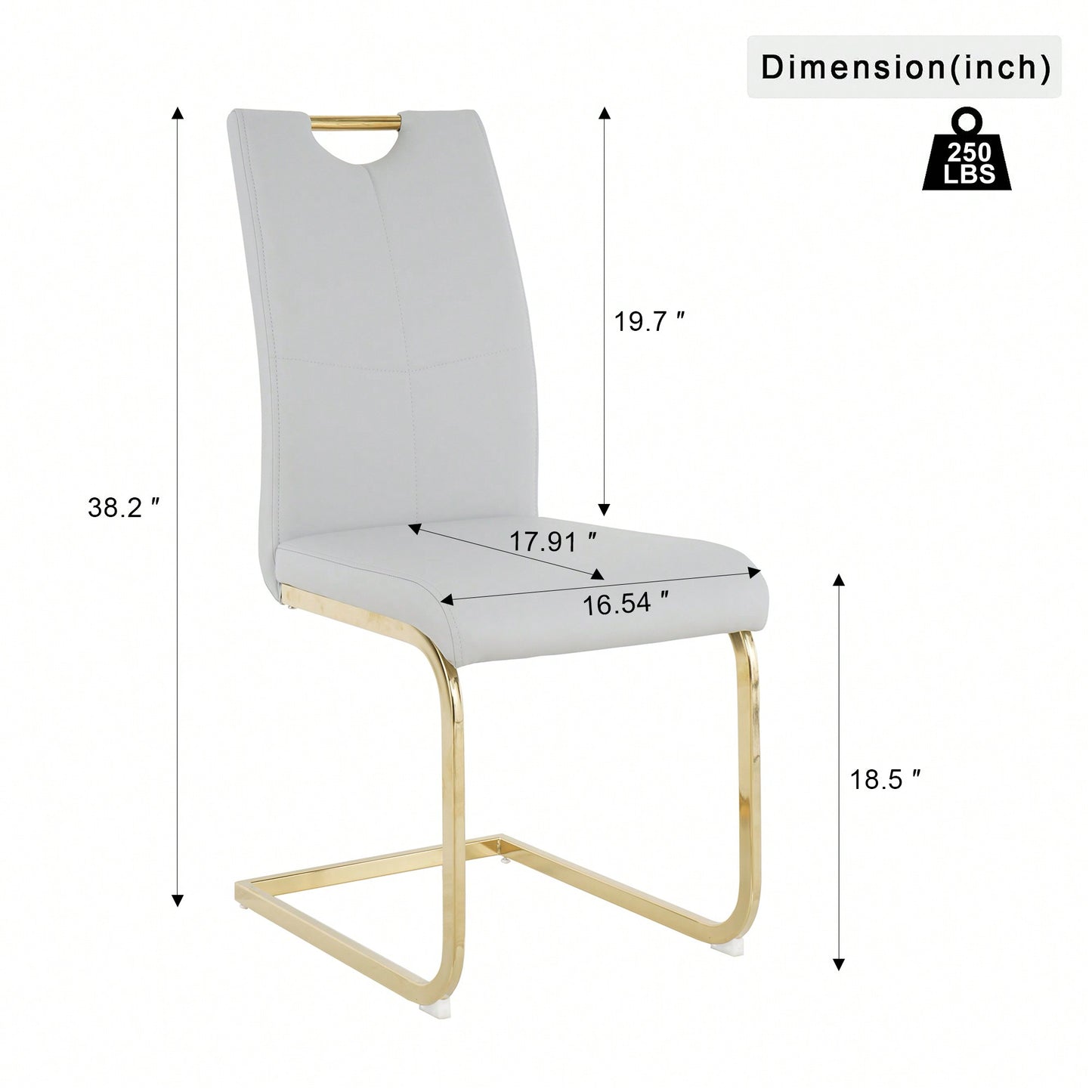 Stylish Upholstered Dining Chairs With Faux Leather Seating And Gold Metal Legs - Set Of 4 For Kitchen, Living Room, And Bedroom