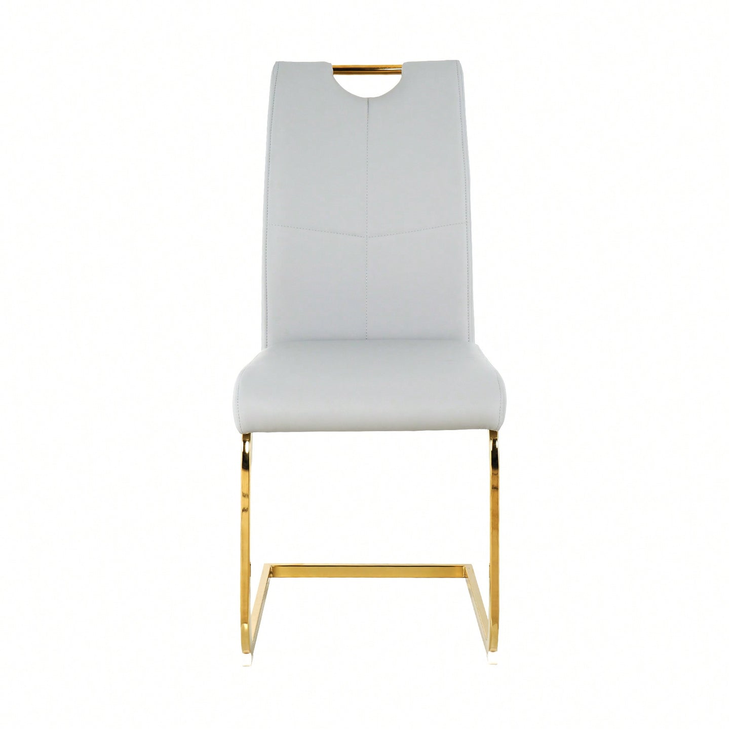 Stylish Upholstered Dining Chairs With Faux Leather Seating And Gold Metal Legs - Set Of 4 For Kitchen, Living Room, And Bedroom