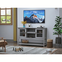 Stylish Grey Sideboard Buffet Table With Storage Doors For Elegant Dining And Living Spaces