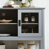 Stylish Grey Sideboard Buffet Table With Storage Doors For Elegant Dining And Living Spaces