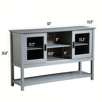 Stylish Grey Sideboard Buffet Table With Storage Doors For Elegant Dining And Living Spaces