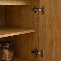 Versatile 2-Door Grooved Storage Cabinets For Living Rooms, Dining Areas, And Corridors With Multifunctional Control Desk