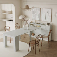 Versatile Modern Extendable Dining Table With Convenient Storage Solutions