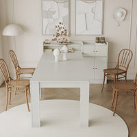 Versatile Modern Extendable Dining Table With Convenient Storage Solutions