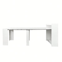 Versatile Modern Extendable Dining Table With Convenient Storage Solutions