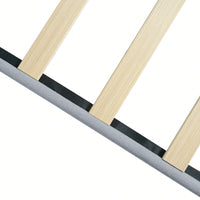 Stylish Grey Linen Twin Size Upholstered Platform Bed Frame with Tufted Headboard and Wood Slats No Box Spring Needed