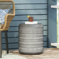 Lightweight Outdoor Concrete Side Table For Patio And Garden Use