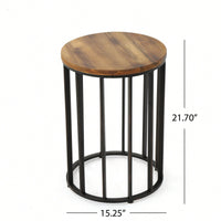 Elegant 15-Inch Round Side Table For Living Room Or Bedroom Decor