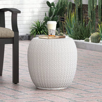 Lightweight Outdoor Concrete Side Table For Patio And Garden Use