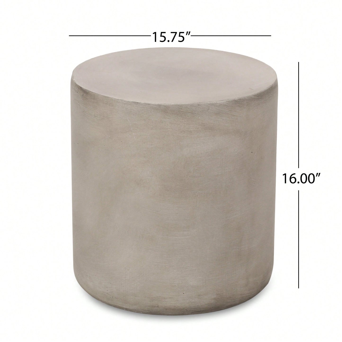 Lightweight Outdoor Concrete Side Table In Light Gray Finish