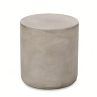 Lightweight Outdoor Concrete Side Table In Light Gray Finish