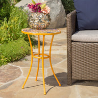 Rustic Farmhouse Style End Table With Storage Shelf And Natural Wood Finish