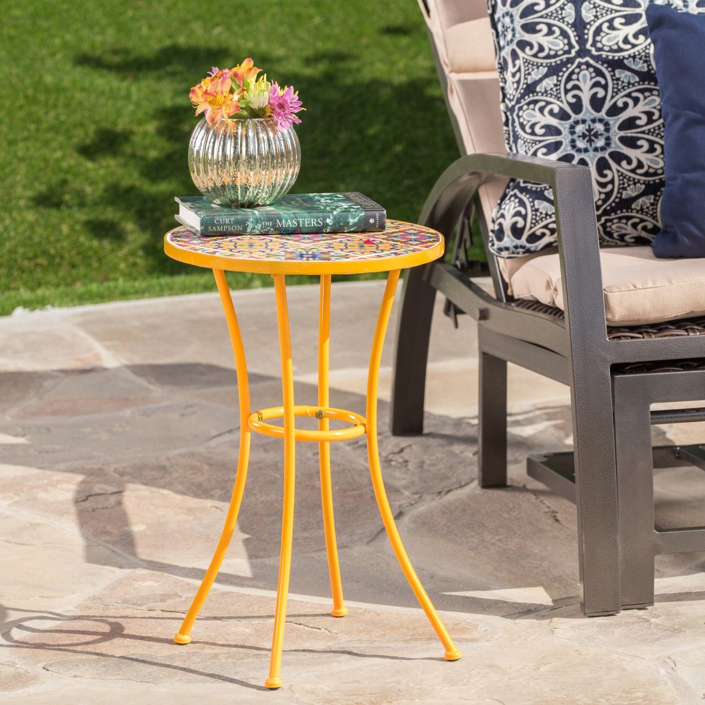 Rustic Farmhouse Style End Table With Storage Shelf And Natural Wood Finish