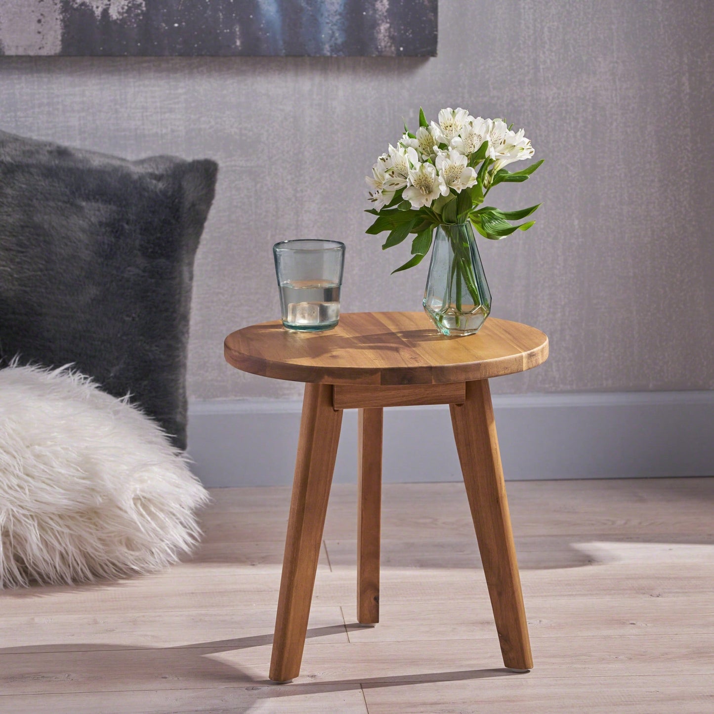 Elegant Coastal-Inspired Side Table For Living Room Or Bedroom Decor