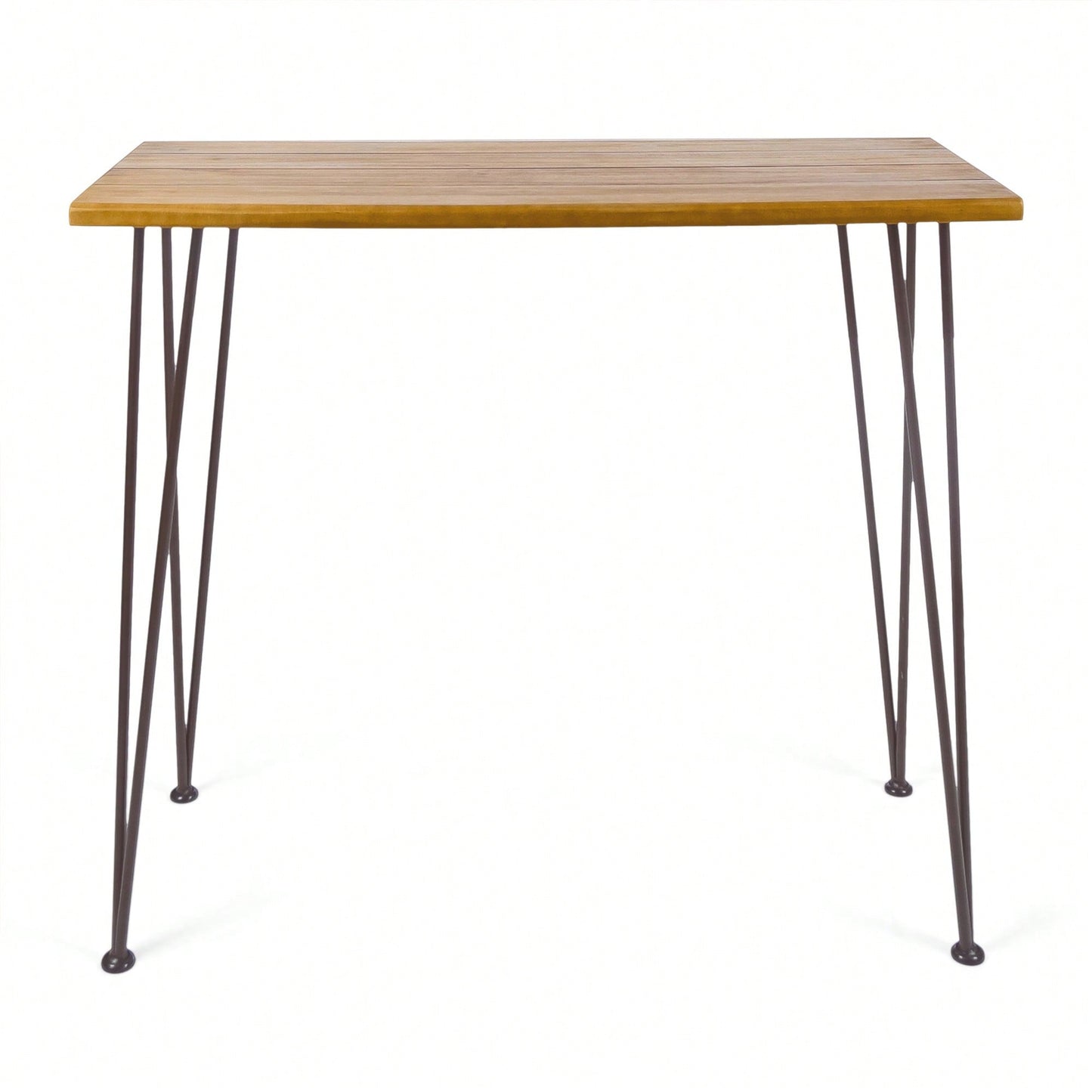 Industrial Wood And Metal Bar Table For Modern Spaces