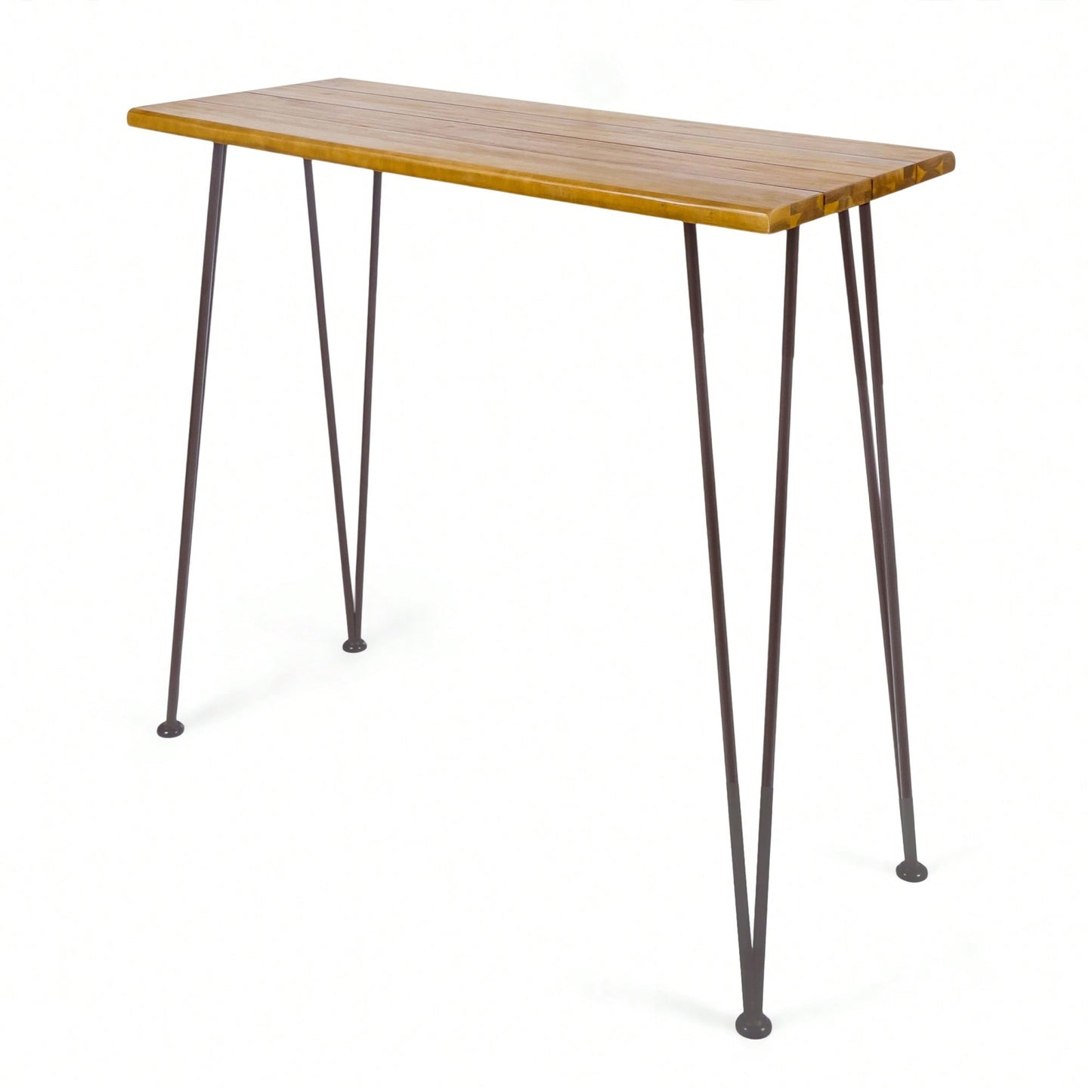 Industrial Wood And Metal Bar Table For Modern Spaces