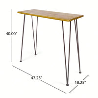 Industrial Wood And Metal Bar Table For Modern Spaces