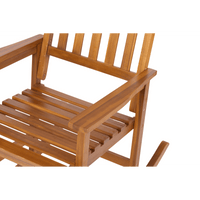 Light Brown Solid Wood Indoor Outdoor Rocking Chair Stylish Patio Furniture