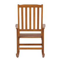 Light Brown Solid Wood Indoor Outdoor Rocking Chair Stylish Patio Furniture