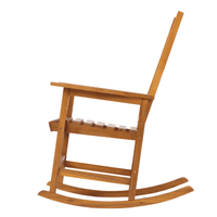 Light Brown Solid Wood Indoor Outdoor Rocking Chair Stylish Patio Furniture
