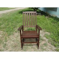 Light Brown Solid Wood Indoor Outdoor Rocking Chair Stylish Patio Furniture