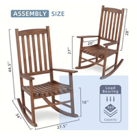 Light Brown Solid Wood Indoor Outdoor Rocking Chair Stylish Patio Furniture
