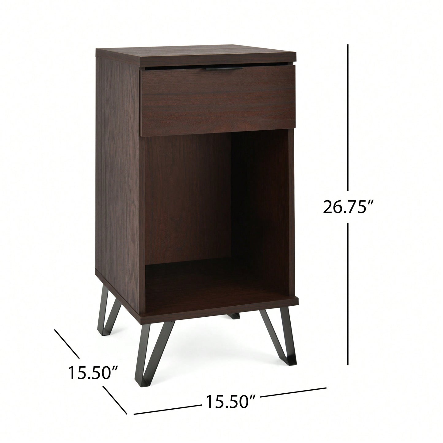 Tall End Table With Drawer For Living Room Or Bedroom Storage