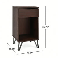 Tall End Table With Drawer For Living Room Or Bedroom Storage