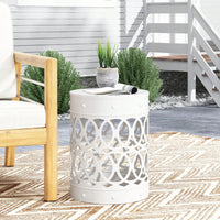 Large Outdoor Metal End Table For Patio And Garden Use