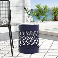 Large Outdoor Metal End Table For Patio And Garden Use