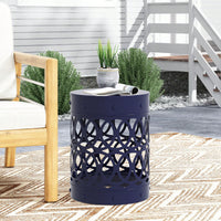 Large Outdoor Metal End Table For Patio And Garden Use