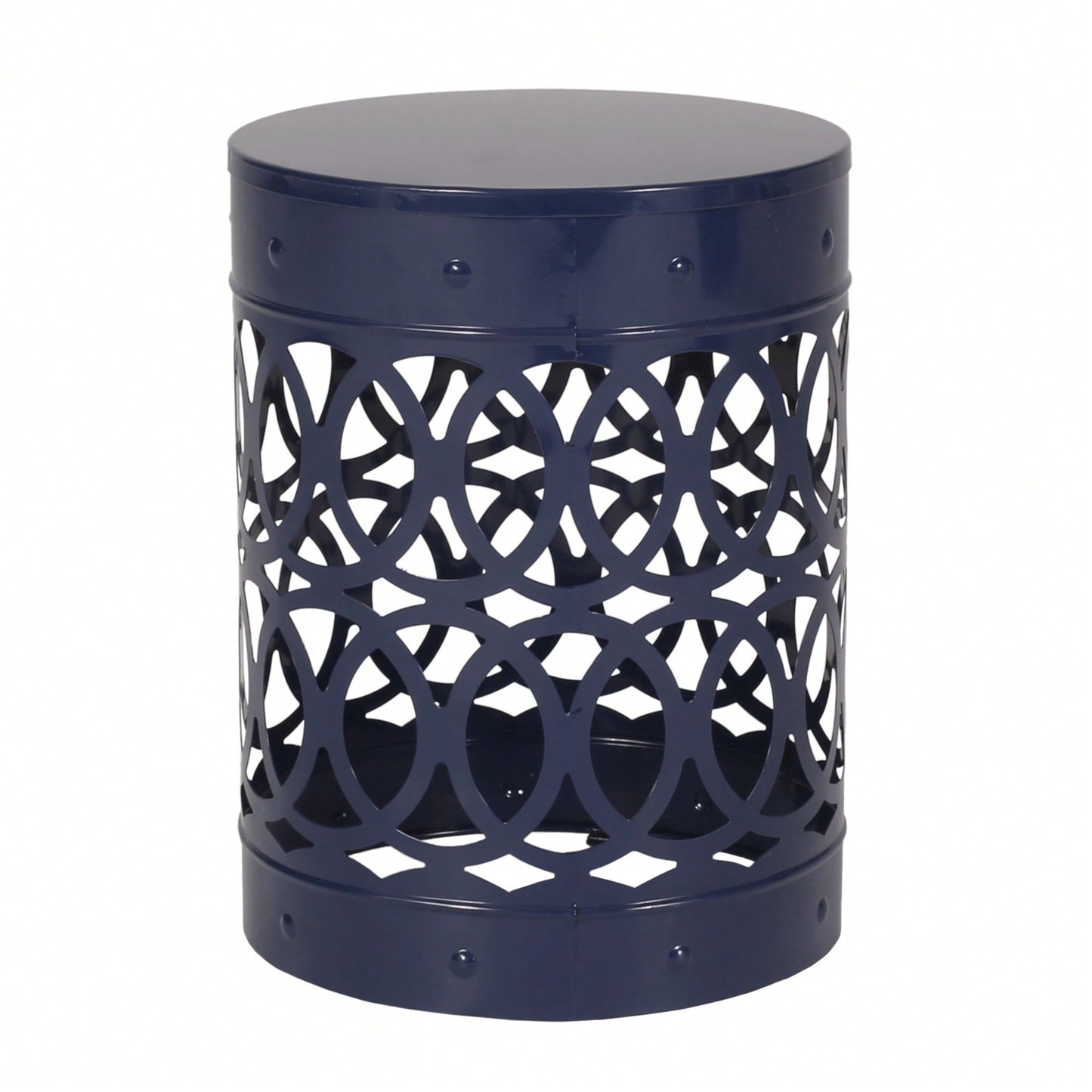 Large Outdoor Metal End Table For Patio And Garden Use