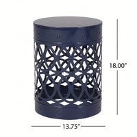 Large Outdoor Metal End Table For Patio And Garden Use