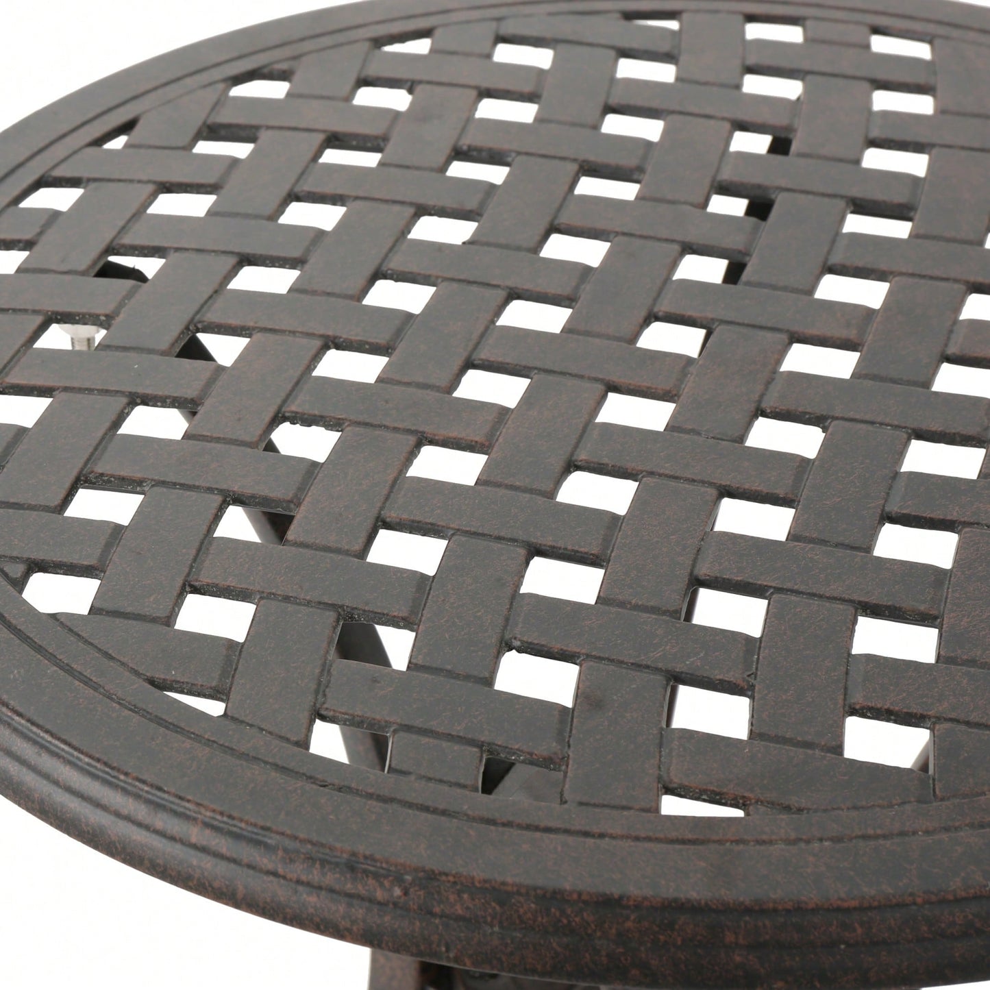 Outdoor 19 Inch Round Cast Aluminum Side Table For Patio Garden Furniture