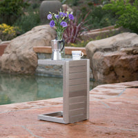 C-Shaped Modern Aluminum Table For Living Room And Patio Use