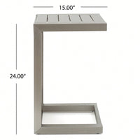 C-Shaped Modern Aluminum Table For Living Room And Patio Use