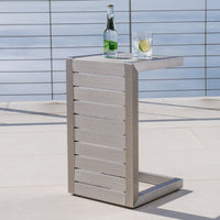 C-Shaped Modern Aluminum Table For Living Room And Patio Use